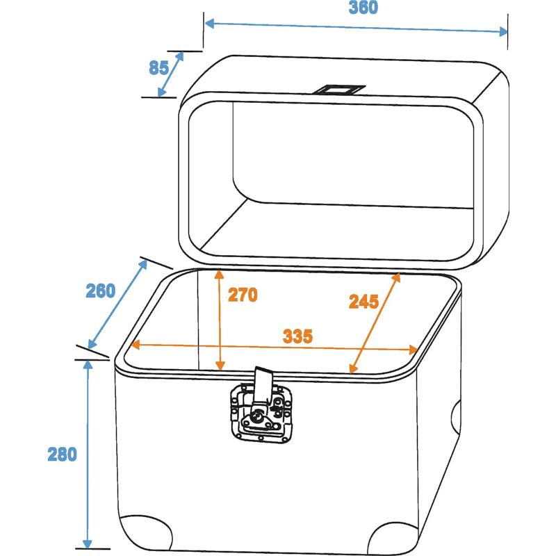 ROADINGER Record Case ALU 75/25, rounded, blue