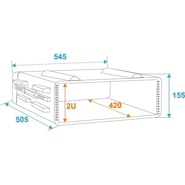 ROADINGER Plastic Rack KR-19, 2U, DD, black