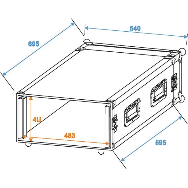 ROADINGER Amplifier Rack PR-2ST, 4U, 57cm deep