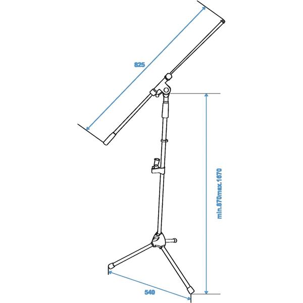 OMNITRONIC Microphone Tripod with Boom, PRO bk